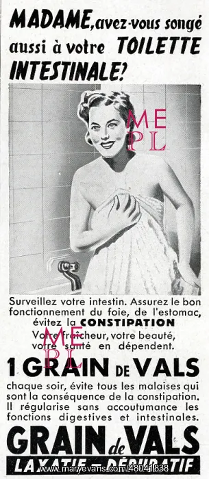 : Magazine Advertisement for Grain de Vals laxative : Magazine Advertisement for Grain de Vals laxative