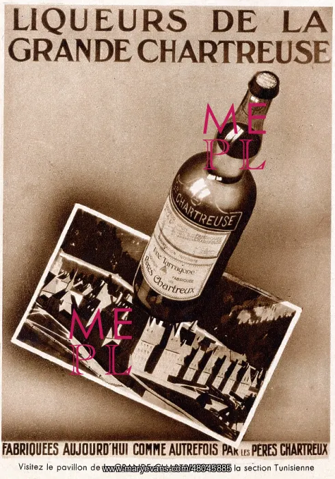 : Magazine Advertisement for Grande Chartreuse liqueurs : Magazine Advertisement for Grande Chartreuse liqueurs