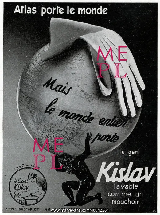 : Magazine Advertisement for Kislav gloves : Magazine Advertisement for Kislav gloves