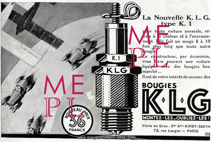 : Magazine Advertisement for KLG spark plugs : Magazine Advertisement for KLG spark plugs