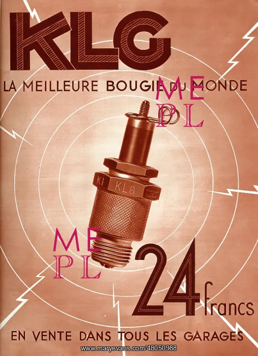 : Magazine Advertisement for KLG spark plugs : Magazine Advertisement for KLG spark plugs