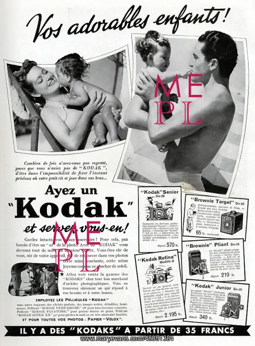 : Magazine Advertisement for Kodak cameras : Magazine Advertisement for Kodak cameras