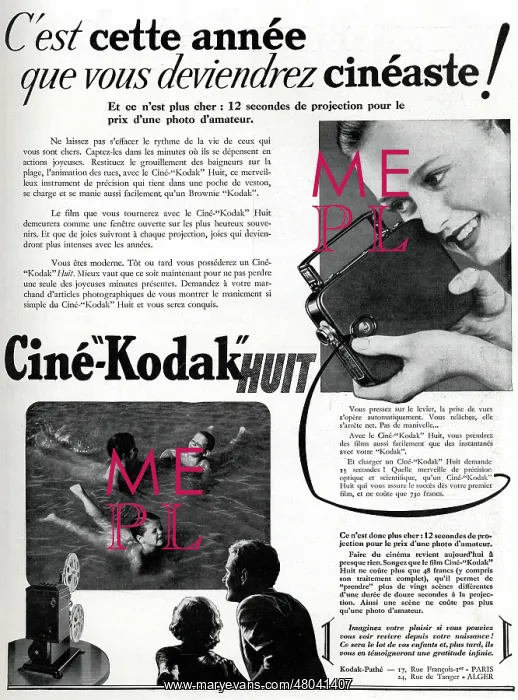 : Magazine Advertisement for Kodak cine camera : Magazine Advertisement for Kodak cine camera