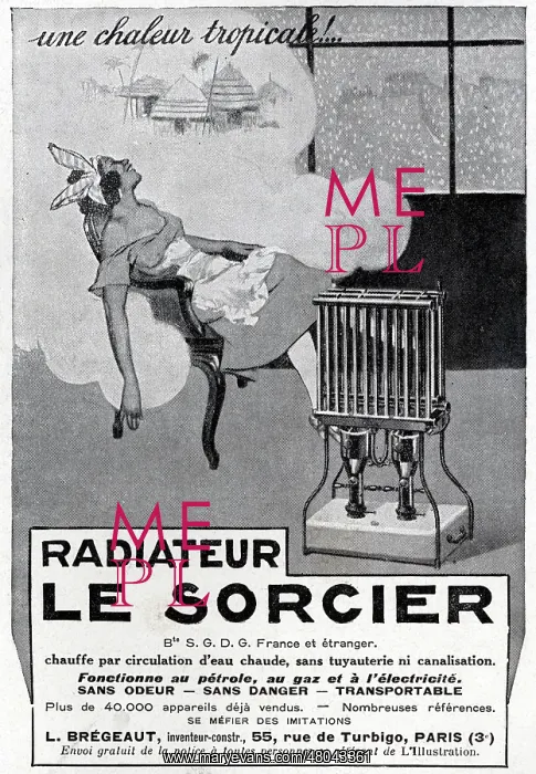 : Magazine Advertisement for Le Sorcier radiator : Magazine Advertisement for Le Sorcier radiator