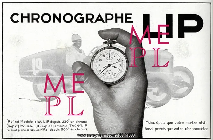 : Magazine Advertisement for LIP stopwatches : Magazine Advertisement for LIP stopwatches
