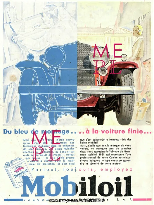 : Magazine Advertisement for Mobiloil : Magazine Advertisement for Mobiloil