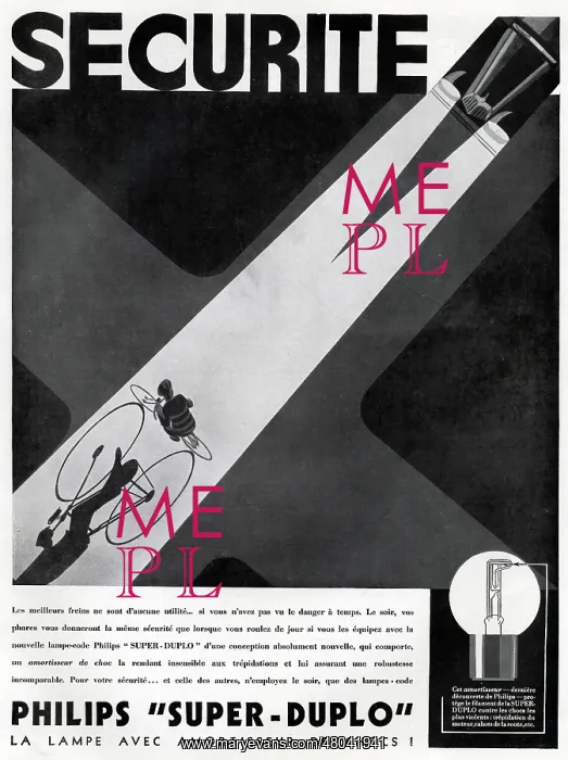: Magazine Advertisement for Philips car headlights : Magazine Advertisement for Philips car headlights