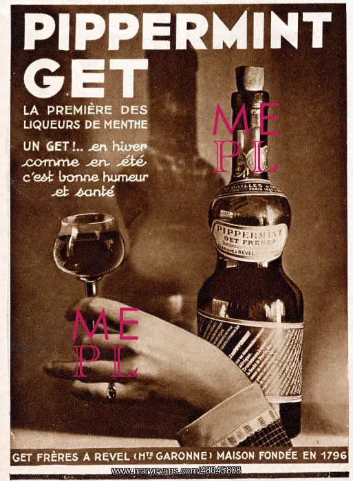 : Magazine Advertisement for Pippermint Get liqueur : Magazine Advertisement for Pippermint Get liqueur