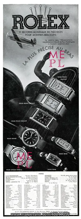 : Magazine Advertisement for Rolex watches : Magazine Advertisement for Rolex watches