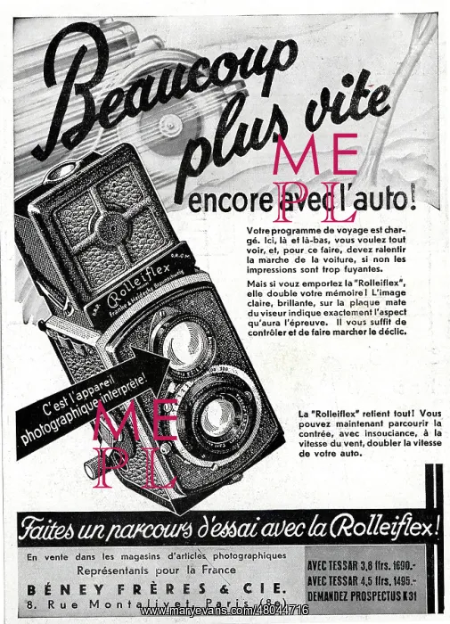 : Magazine Advertisement for Rolleiflex cameras : Magazine Advertisement for Rolleiflex cameras
