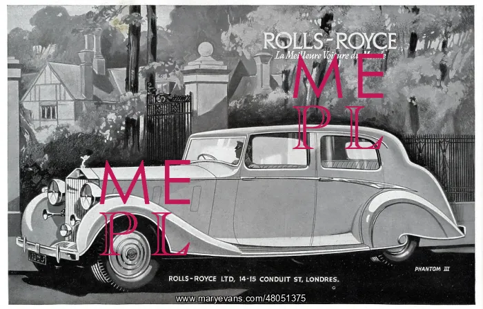: Magazine Advertisement for Rolls-Royce cars : Magazine Advertisement for Rolls-Royce cars