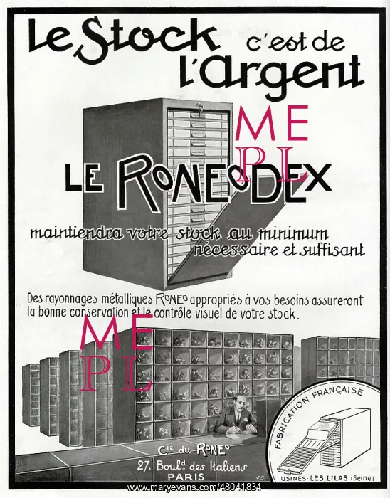 : Magazine Advertisement for Roneodex storage : Magazine Advertisement for Roneodex storage