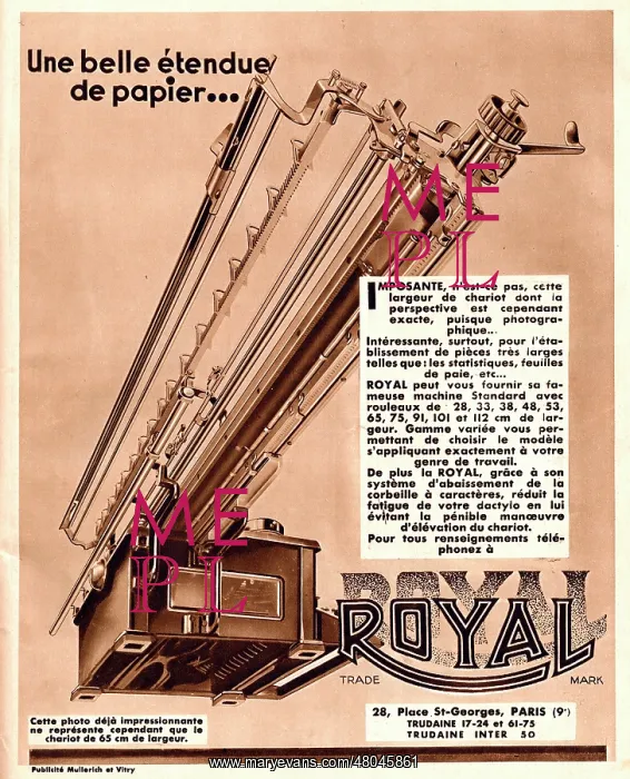 : Magazine Advertisement for Royal typewriters : Magazine Advertisement for Royal typewriters