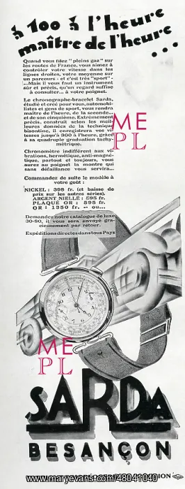 : Magazine Advertisement for Sarda watches : Magazine Advertisement for Sarda watches