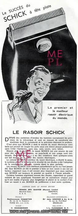 : Magazine Advertisement for Schick electric razor : Magazine Advertisement for Schick electric razor