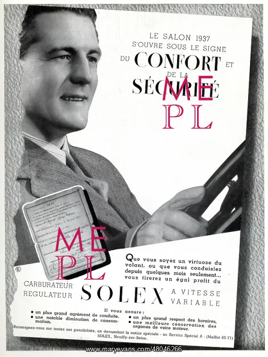 : Magazine Advertisement for Solex carburettors : Magazine Advertisement for Solex carburettors
