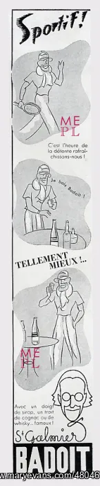 : Magazine Advertisement for St Galmier-Badoit water : Magazine Advertisement for St Galmier-Badoit water