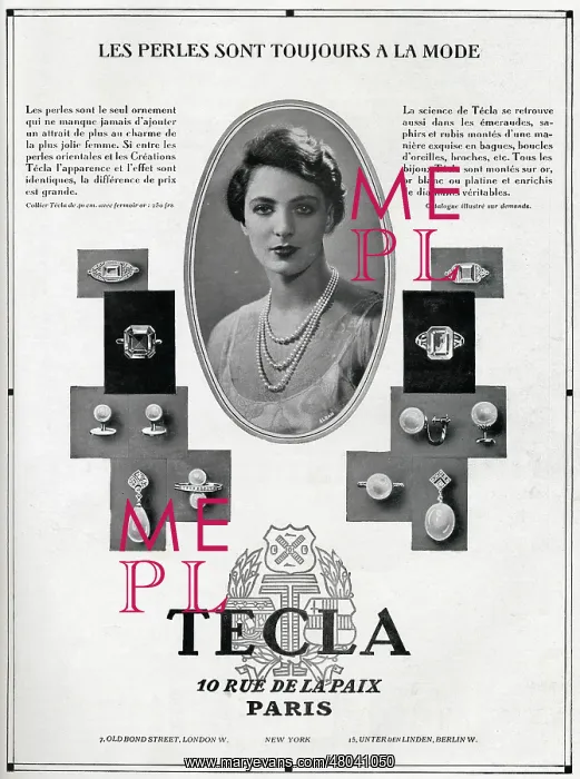 : Magazine Advertisement for Tecla pearls : Magazine Advertisement for Tecla pearls
