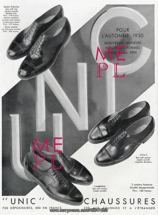 : Magazine Advertisement for Unic shoes : Magazine Advertisement for Unic shoes