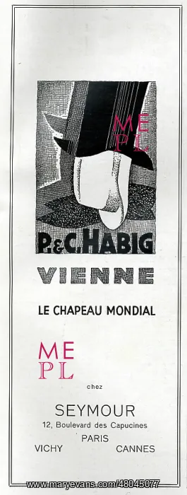 : Magazine Advertisement for Vienne hats : Magazine Advertisement for Vienne hats