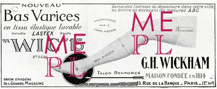 : Magazine Advertisement for Wickham stockings : Magazine Advertisement for Wickham stockings
