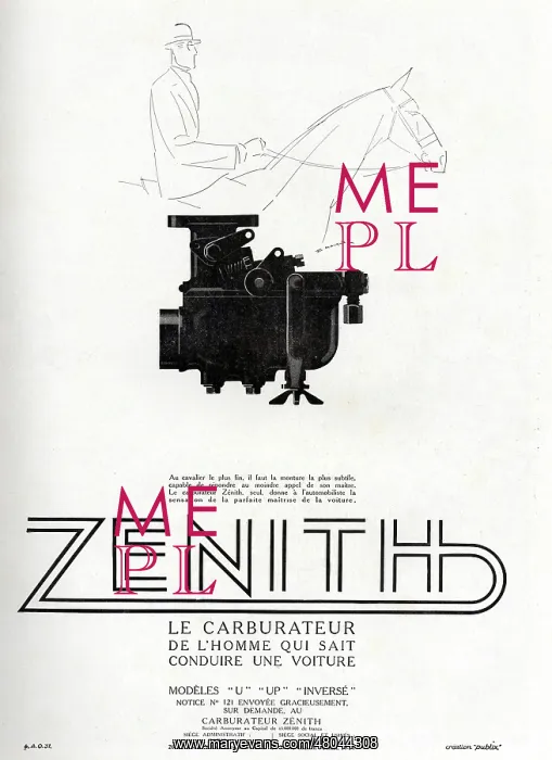 : Magazine Advertisement for Zenith carburettors : Magazine Advertisement for Zenith carburettors