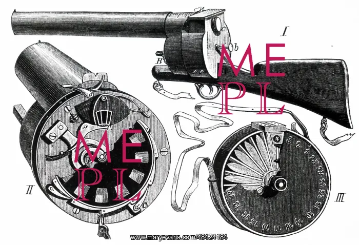 : Magazine of EJ Marey's photographic gun which : Magazine of EJ Marey's photographic gun which