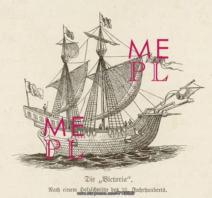 : MAGELLAN. One of the five vessels of his fleet, the caravel Victoria : MAGELLAN. One of the five vessels of his fleet, the caravel Victoria