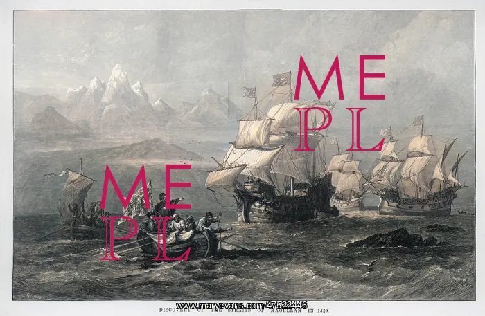 : MAGELLAN. Fernao de Magalhaes discovers the Straits of Magellan : MAGELLAN. Fernao de Magalhaes discovers the Straits of Magellan