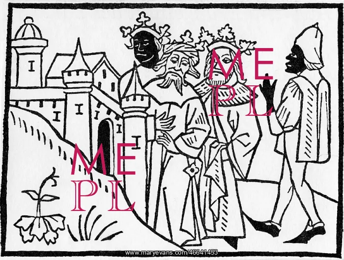 : Magi, biblical figures, on their journey to Bethlehem : Magi, biblical figures, on their journey to Bethlehem