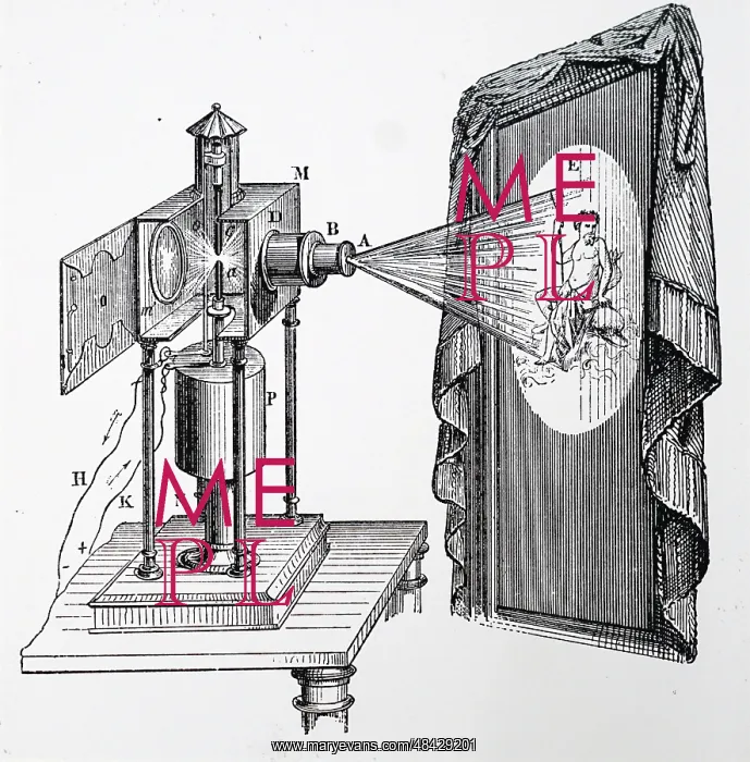 : A magic lantern illuminated by Dubosc's carbon lamp : A magic lantern illuminated by Dubosc's carbon lamp