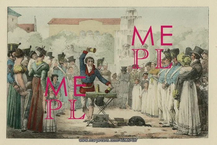 : Magician performing the cup and balls trick : Magician performing the cup and balls trick