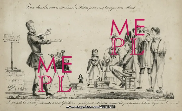 : Magician performing the cup and balls trick to a small crowd : Magician performing the cup and balls trick to a small crowd