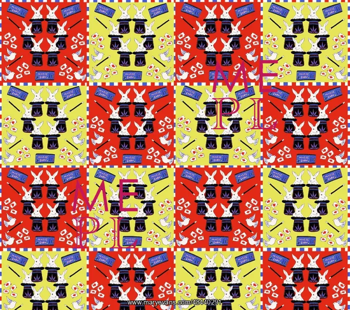 : Magician's equipment repeating pattern design : Magician's equipment repeating pattern design