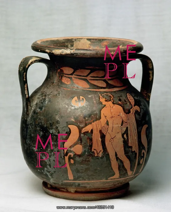 : Magna Graecia. Red figure pottery. Amphora. Decoration. Eph : Magna Graecia. Red figure pottery. Amphora. Decoration. Eph