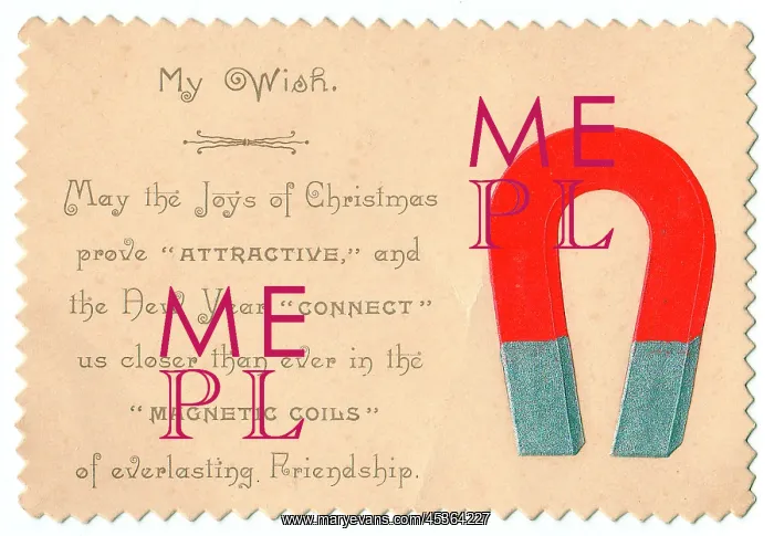  : Magnet with comic verse on a Christmas and New Year card