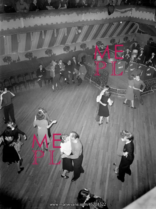 : Maher's dance hall, showing orchestra platform ? : Maher's dance hall, showing orchestra platform ?