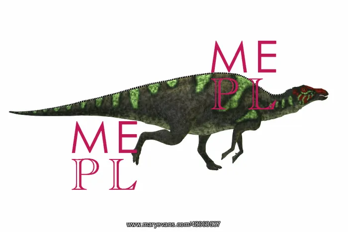 : Maiasaura dinosaur running, white background : Maiasaura dinosaur running, white background
