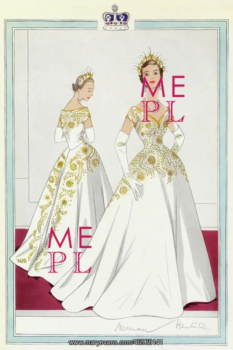 : Maid of Honour dresses for Coronation by Hartnell : Maid of Honour dresses for Coronation by Hartnell