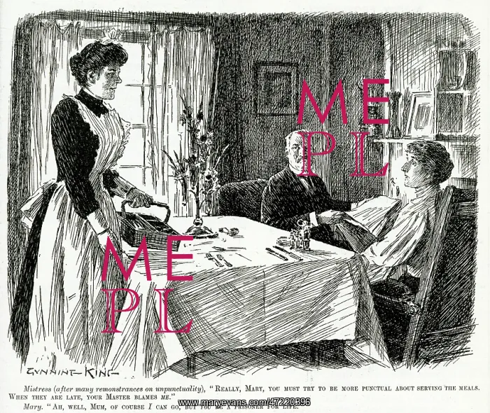 : Maid laying table : Maid laying table