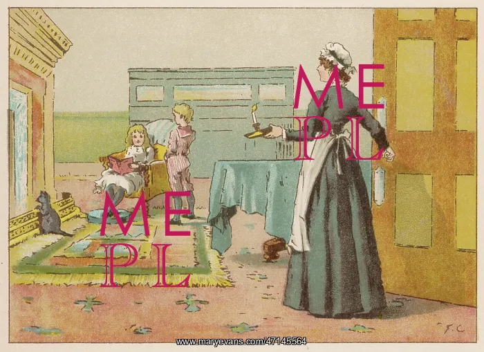 : Maid tells children it's bedtime : Maid tells children it's bedtime