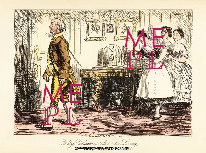 : The maids laughing at a gardener dressed up in new : The maids laughing at a gardener dressed up in new