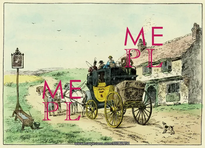 : Mail-coach entering an inn : Mail-coach entering an inn