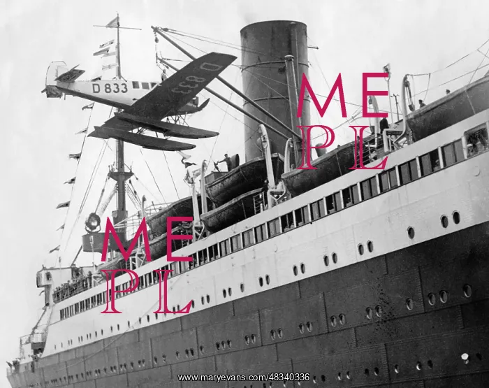 : Mail plane aboard the Columbus, 1928 : Mail plane aboard the Columbus, 1928