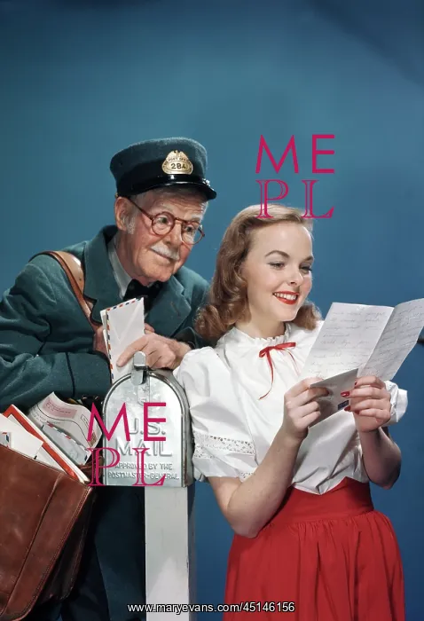 : Mailman and Lady Checking Mail : Mailman and Lady Checking Mail