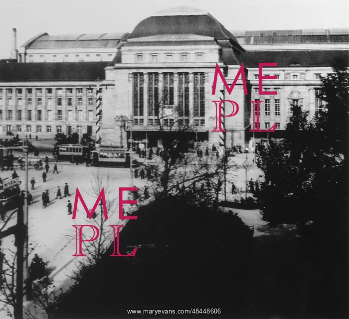: Main facade of Leipzig Station, Germany : Main facade of Leipzig Station, Germany