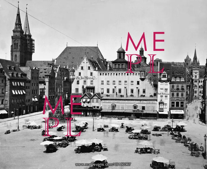 : Main Market in Nuremberg, 1902 : Main Market in Nuremberg, 1902