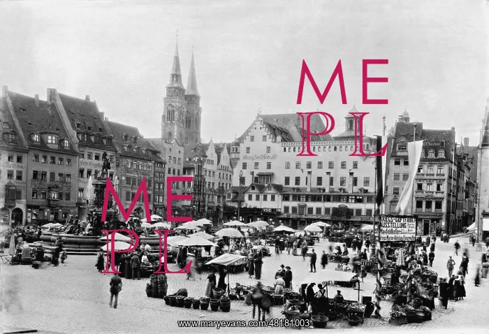 : Main Market in Nuremberg, 1916 : Main Market in Nuremberg, 1916