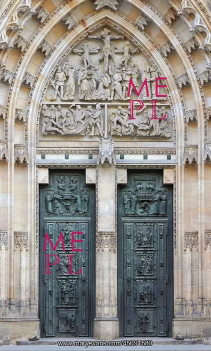 : Main portal, St Vitus Cathedral, Prague, Czech Republic : Main portal, St Vitus Cathedral, Prague, Czech Republic