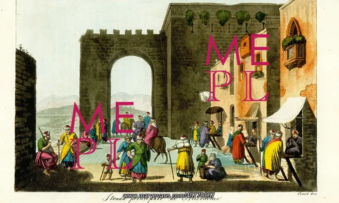 : Main street in Bethlehem, 1800s : Main street in Bethlehem, 1800s